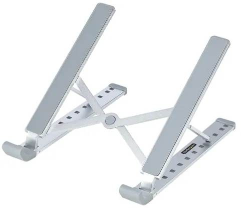 StarTech.com Hopfällbart laptopstativ bärbart höjdjusterbart ergonomiskt laptopstativ ventilerad aluminiumram stöder 22lb (10Kg)